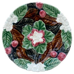 Majolica Cherries Plate Orchies, circa 1910