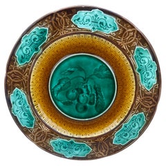 Majolica Cherries Plate Sarreguemines, circa 1870