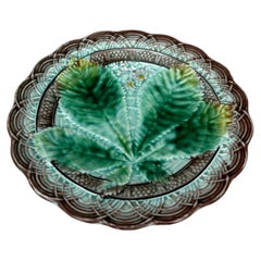 Majolica Chesnut Leaf Plate Villeroy & Boch, circa 1890