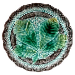 Majolica Chesnut Leaf Plate Villeroy & Boch, circa 1890