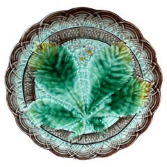 Majolica Chesnut Leaf Plate Villeroy & Boch, circa 1890