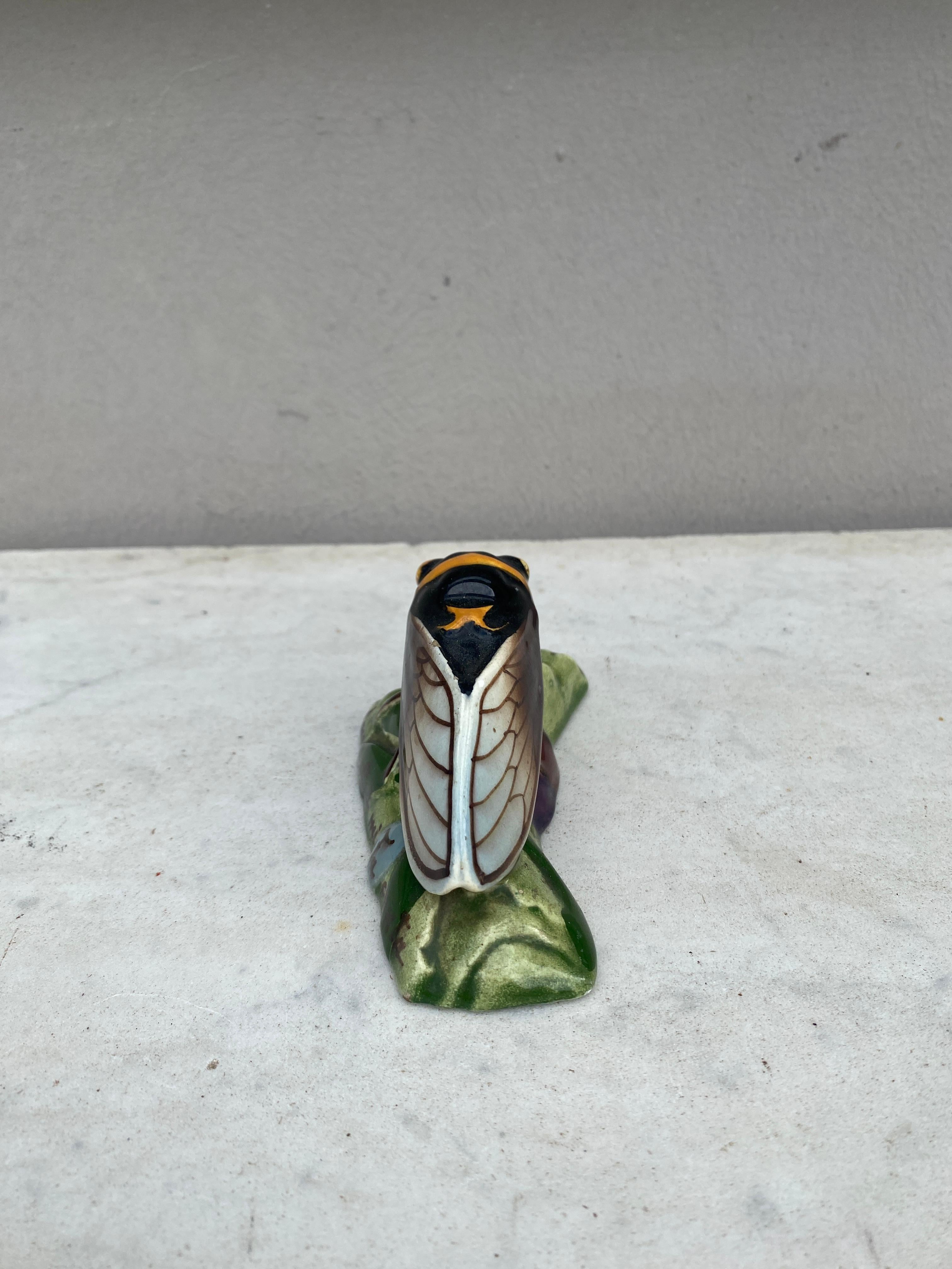 Mid-Century Modern Majolica Cicada Sicard, circa 1940 For Sale