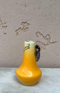 Majolica Cicada Vase Sicard, circa 1950