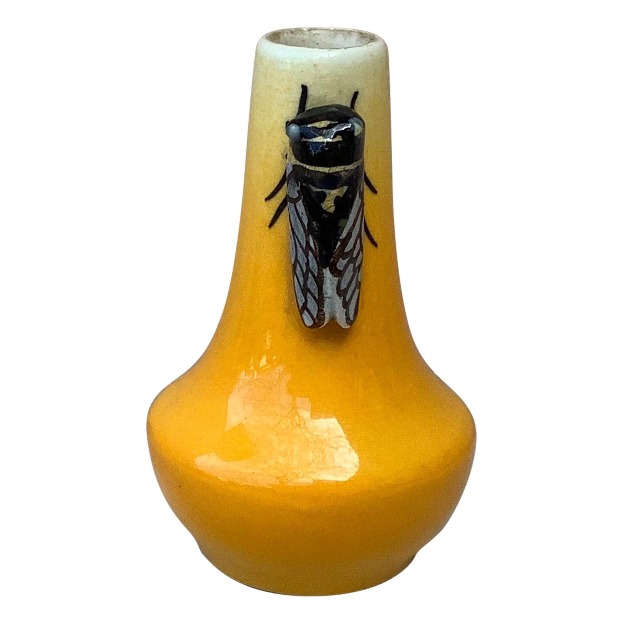 Mid-20th Century Majolica Cicada Vase Sicard, circa 1950