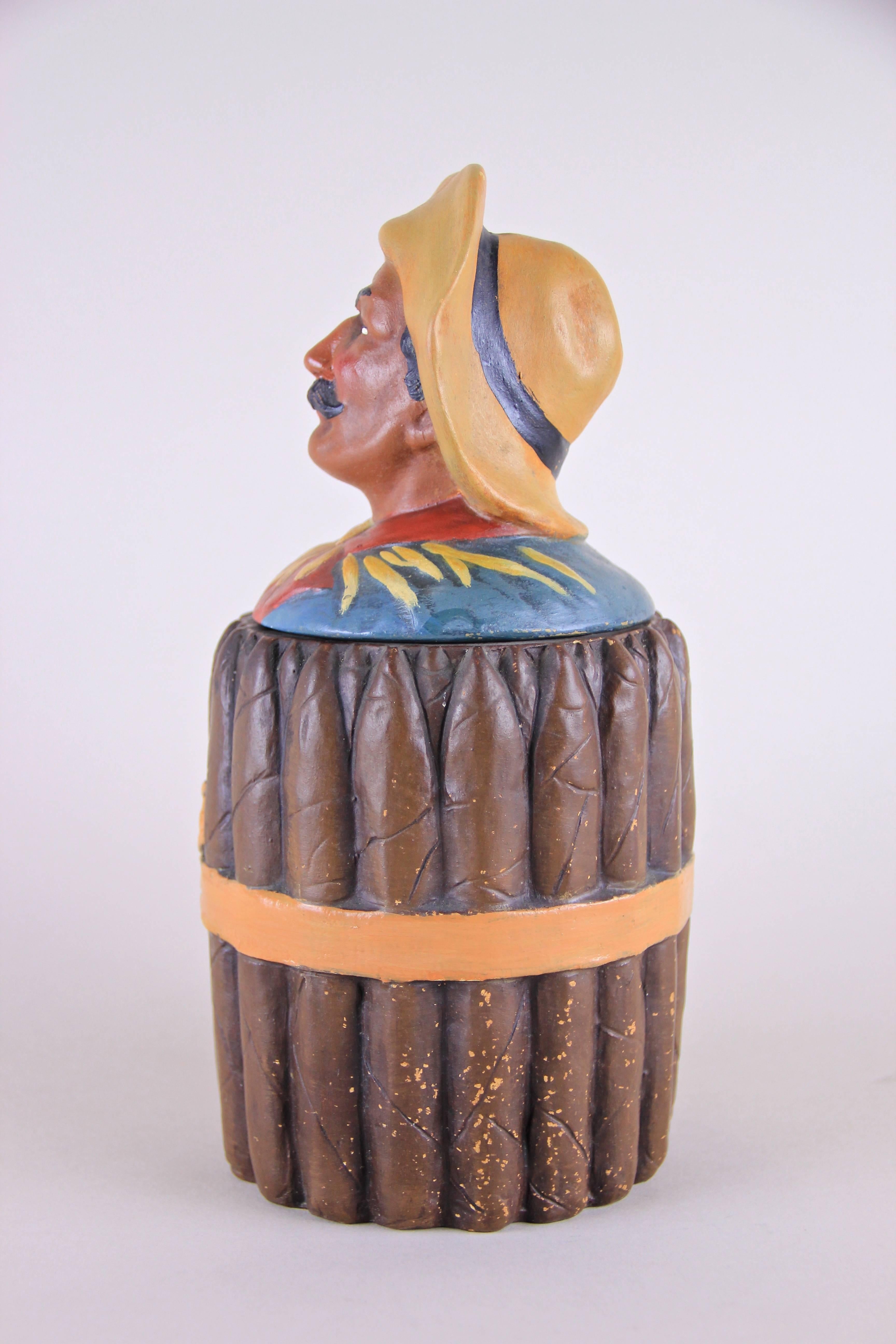 Art Nouveau Majolica Cigar Box by Johann Maresch, Austria, circa 1905
