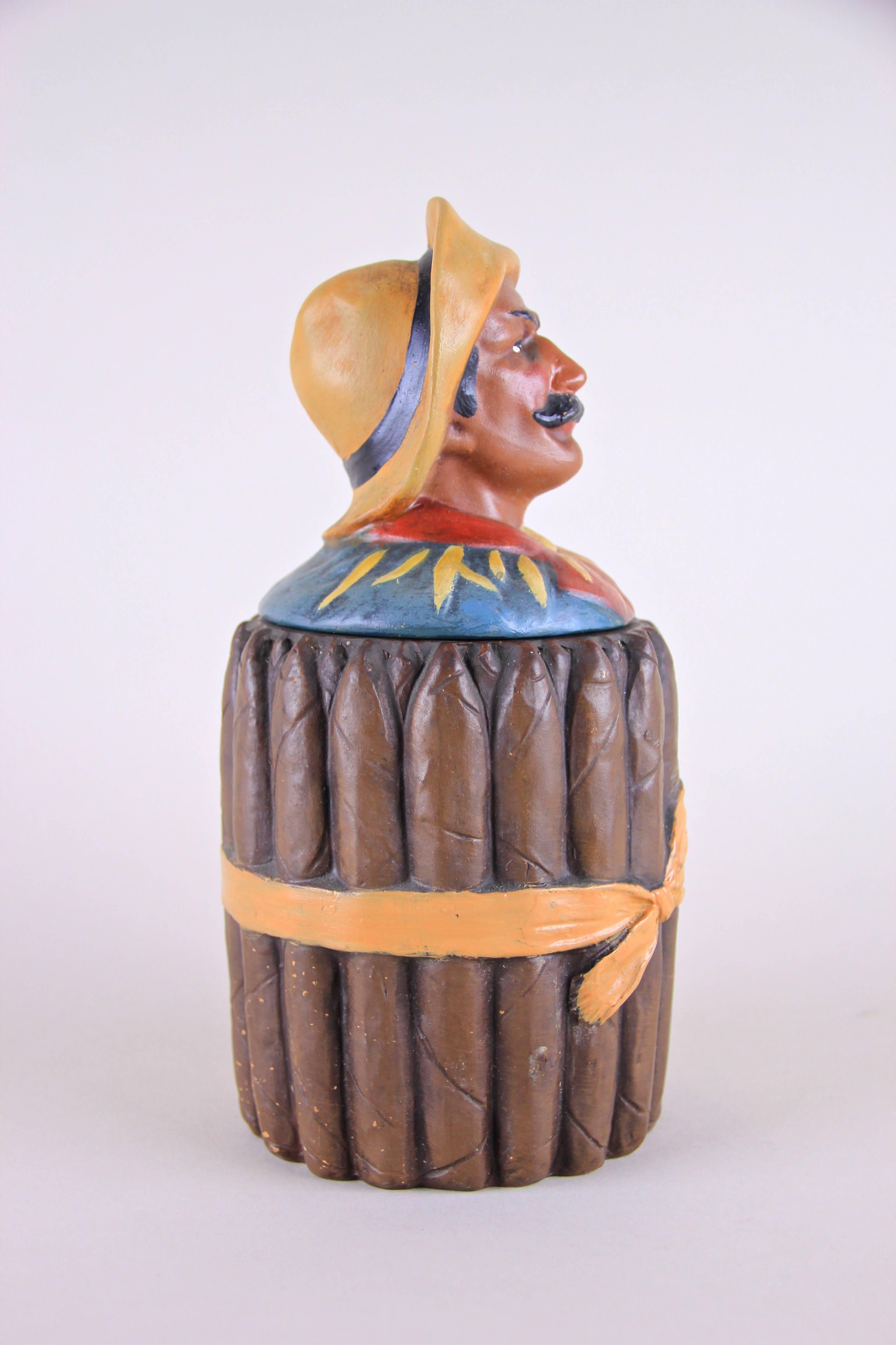 Hand-Painted Majolica Cigar Box by Johann Maresch, Austria, circa 1905