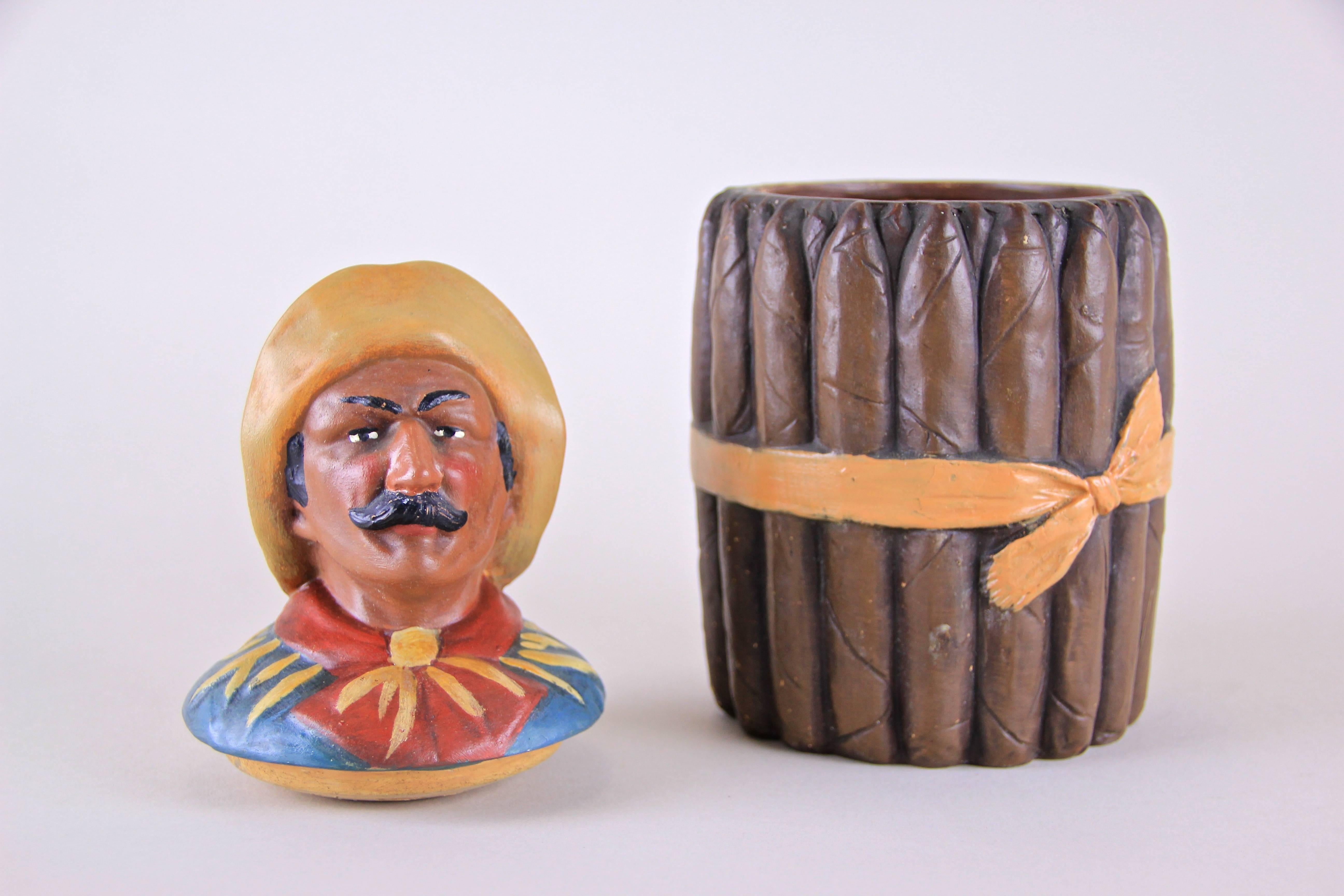 Majolica Cigar Box by Johann Maresch, Austria, circa 1905 In Good Condition In Lichtenberg, AT