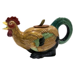 Vintage Majolica "Cockerel" Teapot by Minton