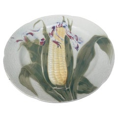 Majolica Corn Keller & Guerin Saint Clement Plate