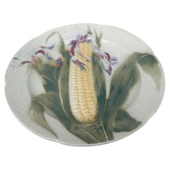 Majolica Corn Keller & Guerin Saint Clement Plate