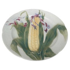 Majolica Corn Keller & Guerin Saint Clement Plate