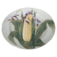 Majolica Corn Keller & Guerin Saint Clement Plate