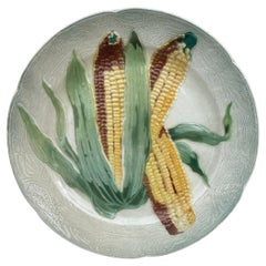 Majolica Corn Keller & Guerin Saint Clement Plate