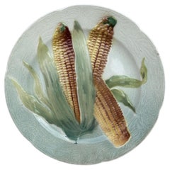 Majolica Corn Keller & Guerin Saint Clement Plate