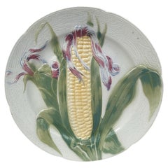 Majolica Corn Keller & Guerin Saint Clement Plate