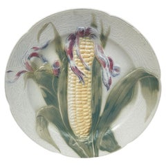 Majolica Corn Keller & Guerin Saint Clement Plate