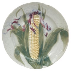 Majolica Corn Keller & Guerin Saint Clement Plate