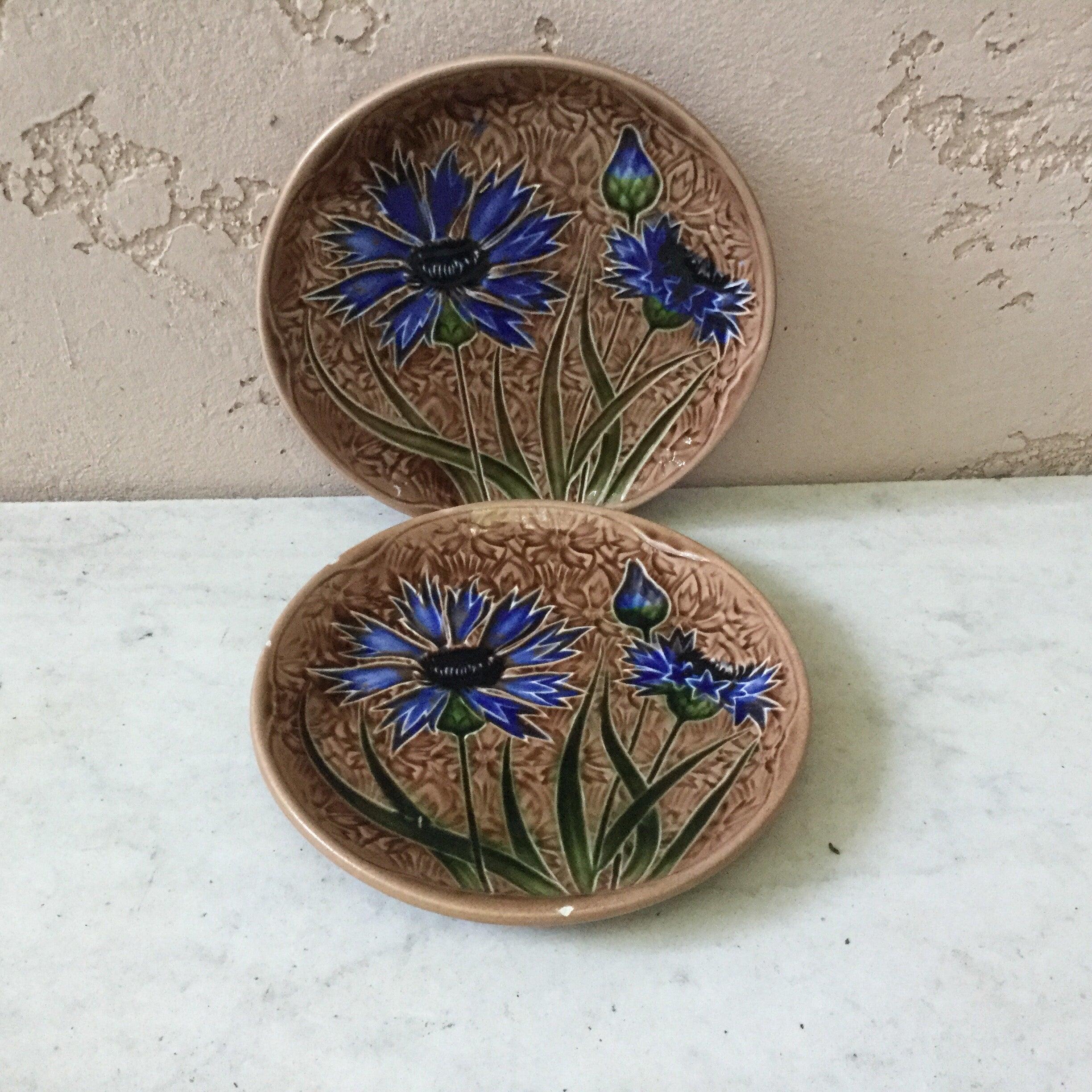 Rustic Majolica Cornflower Plate Villeroy & Boch, circa 1890