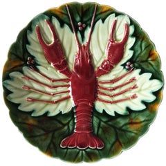 Majolica Crawfish or Lobster Plate Schutz Cilli, circa 1900