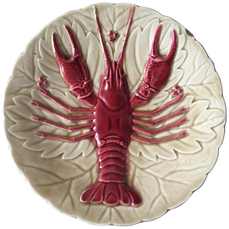 Majolica Crawfish or Lobster Plate Schutz Cilli, circa 1900 at 1stDibs ...
