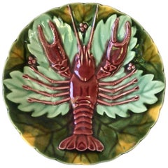 Majolica Crawfish Plate Schutz Cilli, circa 1900