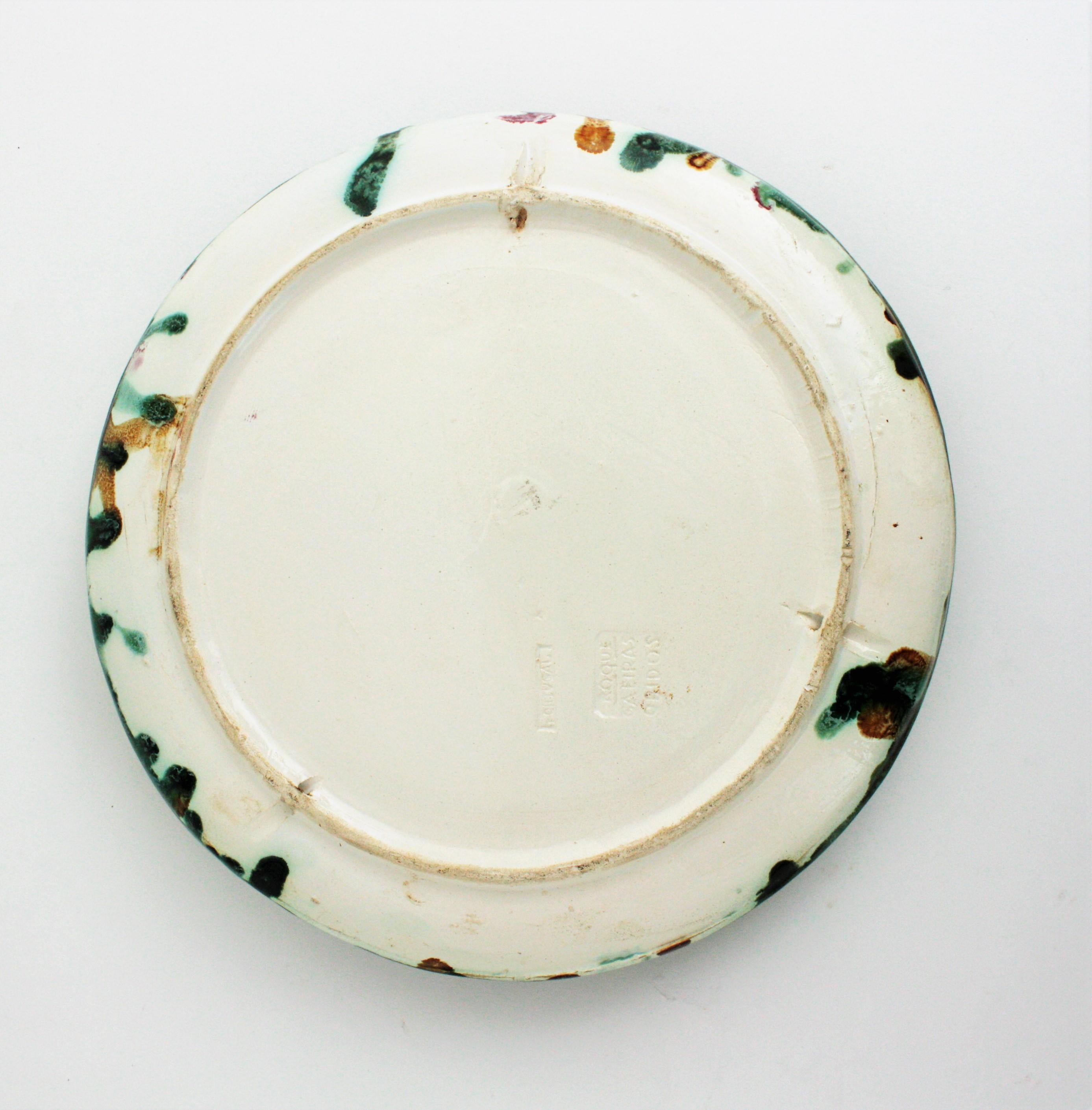 Portoghese Piatto da parete in ceramica, design a gamberi di fiume