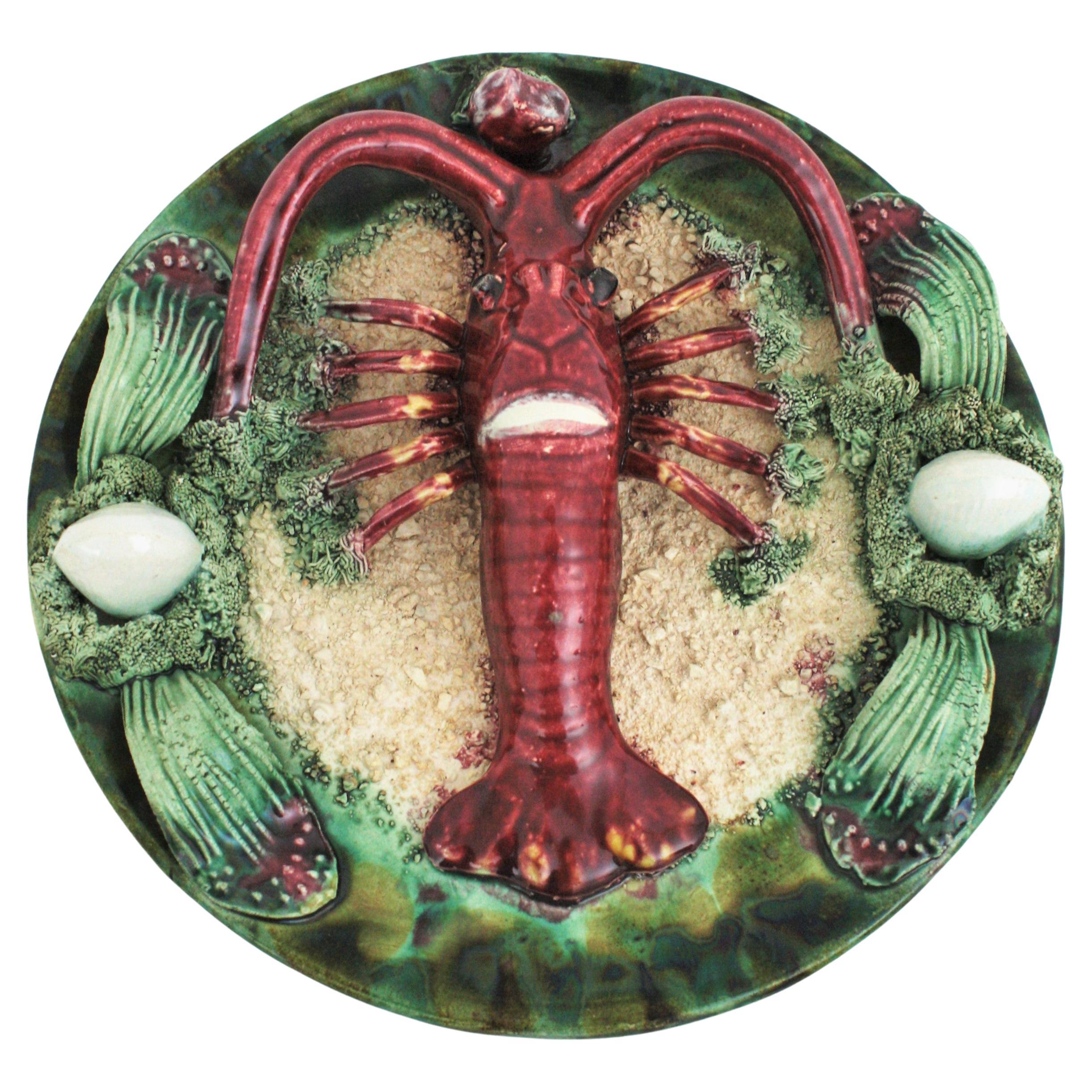 Ceramic Wall Plate, Crayfish Design For Sale