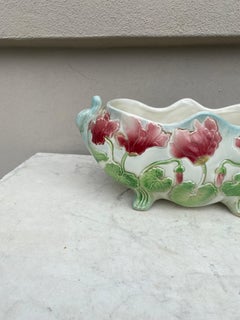 Majolica Cyclamen Jardiniere Keller & Guerin Saint Clement, circa 1900
