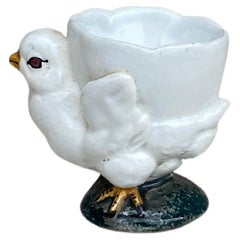 Majolica Cygnet Egg Cup George Dreyfus, Circa 1890