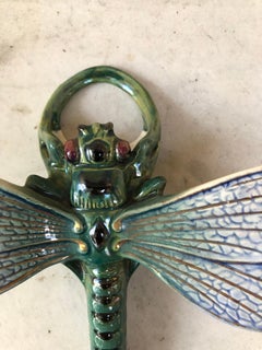 Majolica Dragonfly Wall Pocket Fives Lille, circa 1900