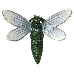 Majolica Dragonfly Wall Pocket Fives Lille, circa 1900