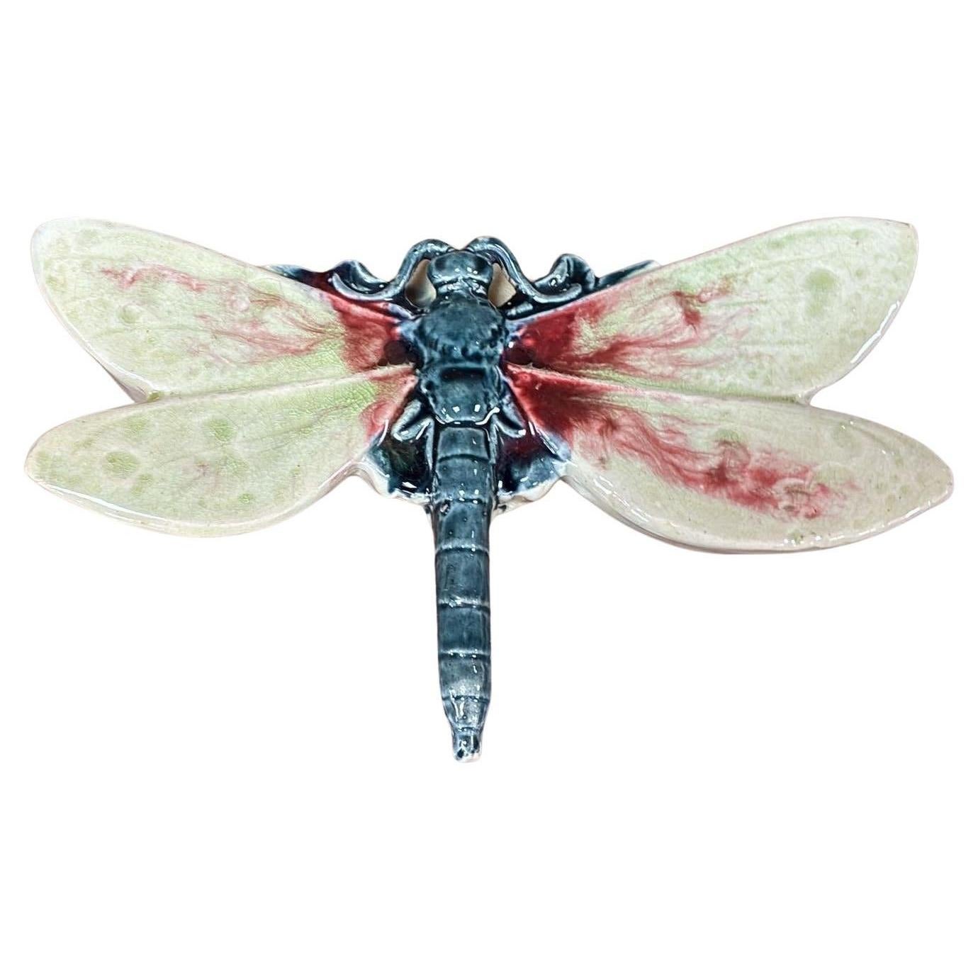 Majolica Dragonfly Wall Pocket Fives Lille, circa 1900