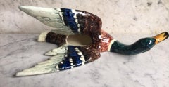 Majolica Duck Wall Pocket Delphin Massier, Circa 1890