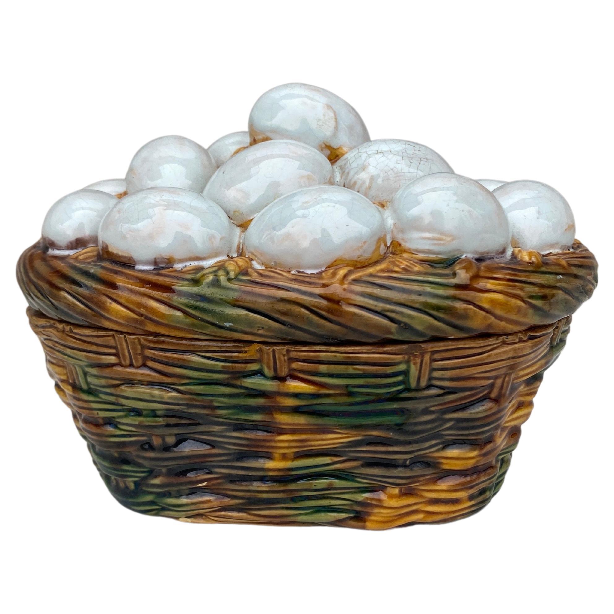 Majolica Egg Basket Tureen Eichwald Circa 1890