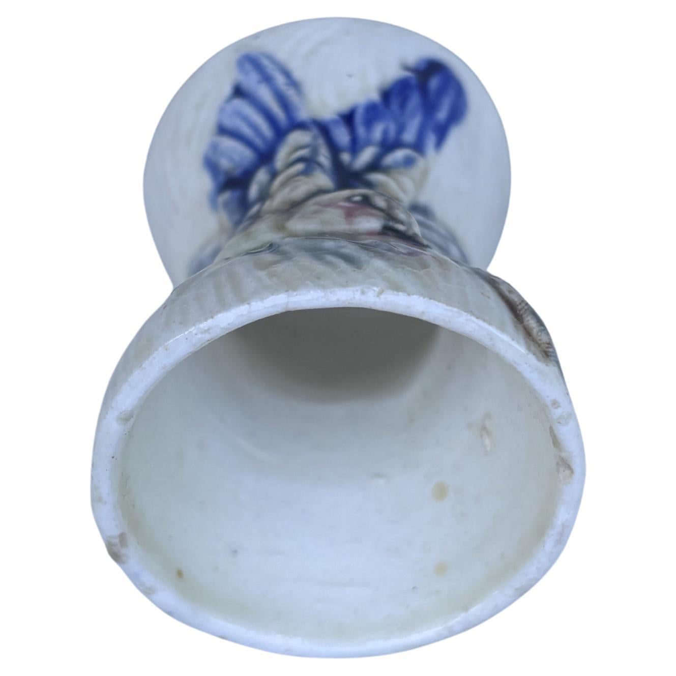 Belgian Majolica Egg Cup Wasmuel, Circa 1890 For Sale