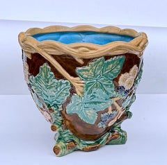 Majolica Faux Bois Jardiniere, Japan, Early 20th Century