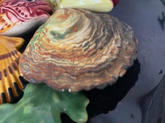 Majolica Fish Decorative Plate Salins, circa 1960 Black Yellow and red Color