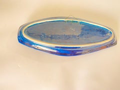 Majolica Fish Decorative Platter Salins, circa 1960 Blue Color
