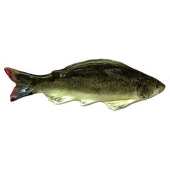 Majolika-Fisch-Jardinière George Dreyfus Fontainebleau mit Fischmotiv, um 1890
