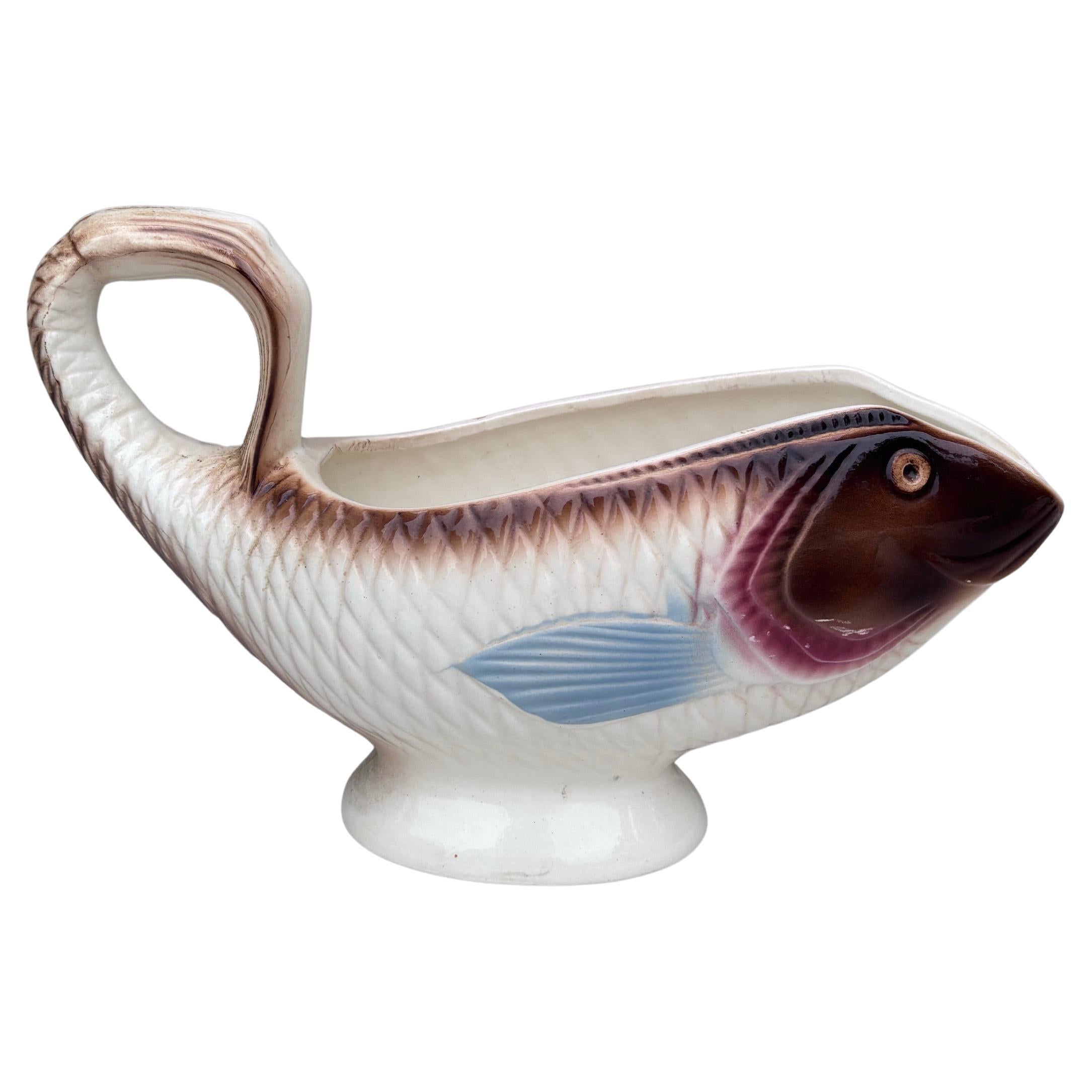 Majolica Fish Saucer Badonvillers, circa 1930