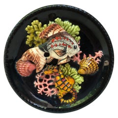 Vintage Majolica Fish Sealife Platter Vallauris, circa 1950