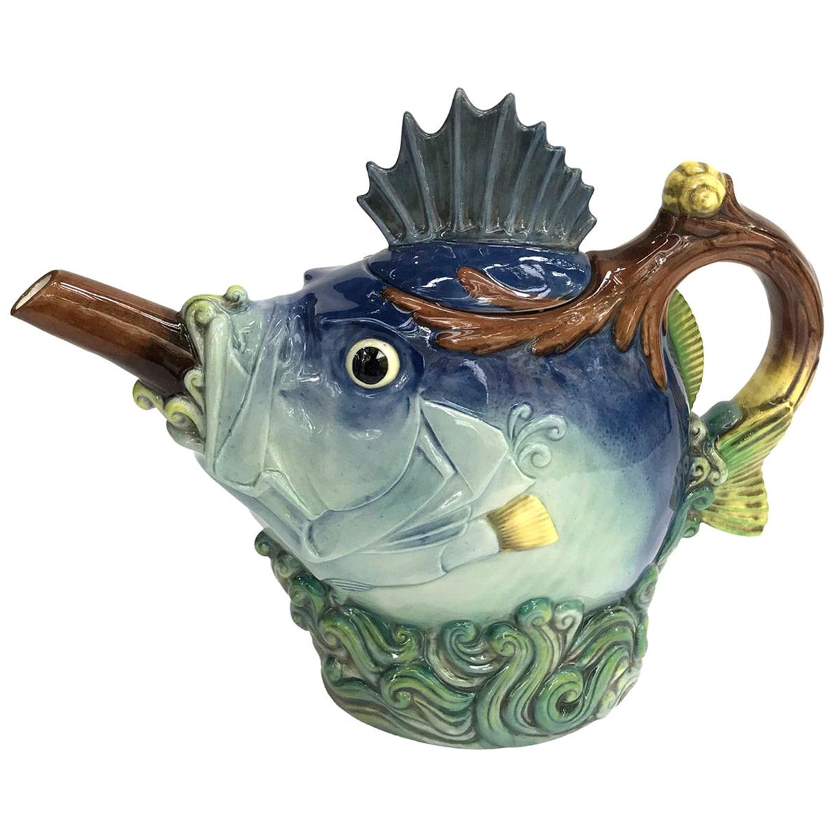 Majolica "Fish Teapot by Minton limited edition