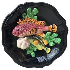 Retro Majolica Fish Wall Platter Vallauris, circa 1950