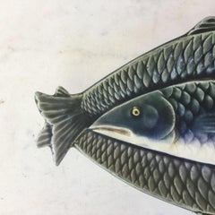 Assiette à poissons en majolique Choisy Le Roi, vers 1880