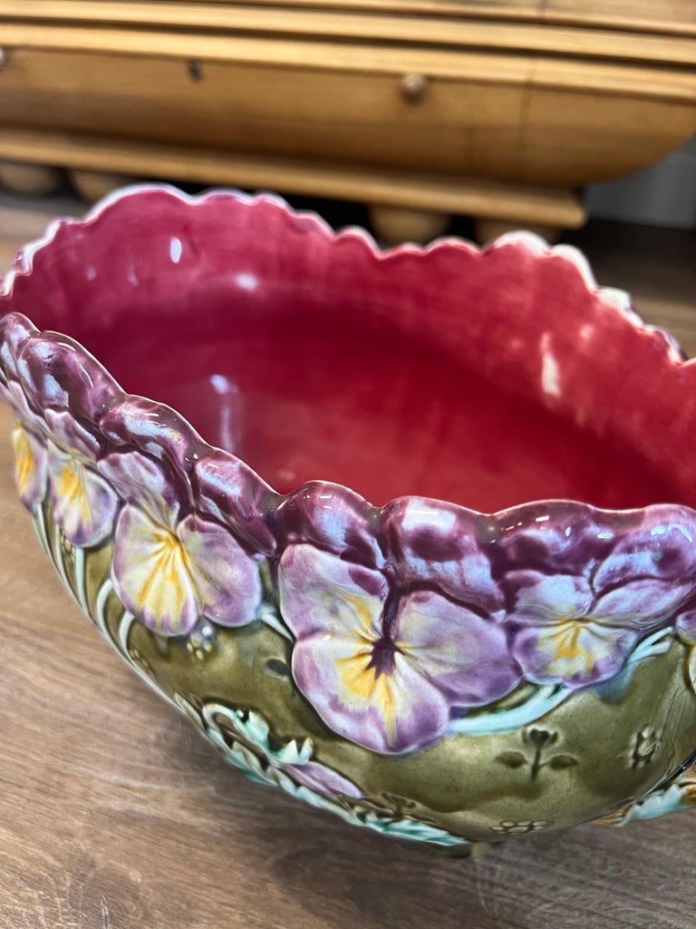 Majolica Flower Planter For Sale at 1stDibs