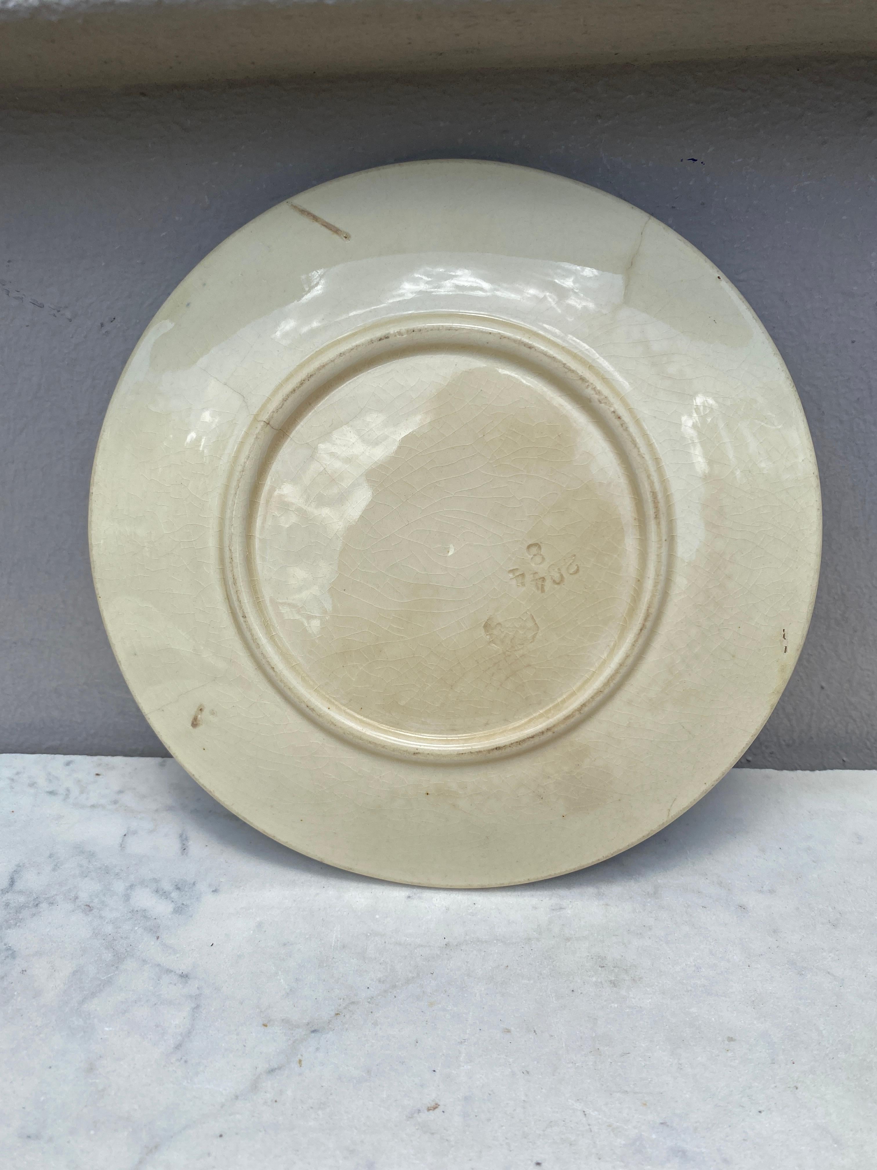 Rustic Majolica Flowers Plate Villeroy Boch circa 1890