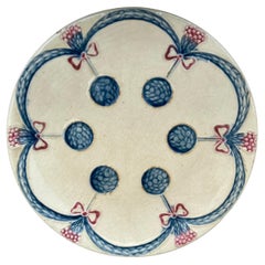 Majolica Flowers Plate Villeroy Boch circa 1890