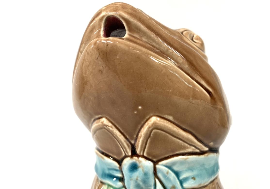 Majolika Französisch Barbotine Kröte Frosch von Fives-Lille 1880 Gustave De Bruyn im Angebot 8