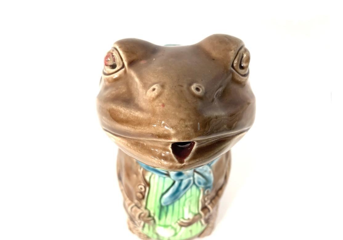 Majolika Französisch Barbotine Kröte Frosch von Fives-Lille 1880 Gustave De Bruyn im Angebot 12