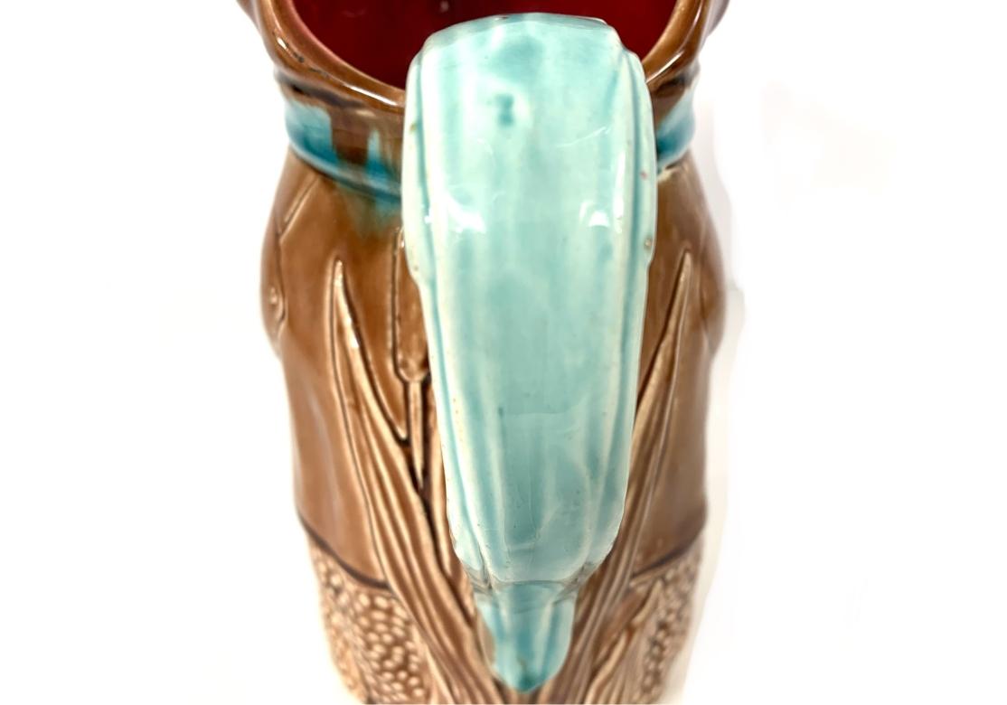 Majolika Französisch Barbotine Kröte Frosch von Fives-Lille 1880 Gustave De Bruyn (Rustikal) im Angebot